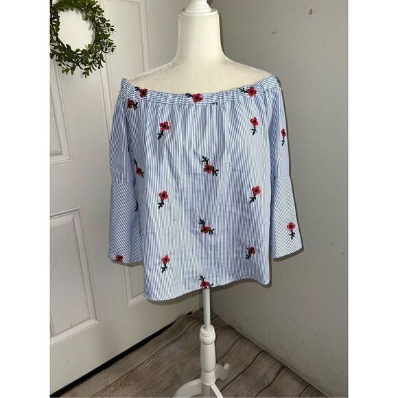 Always Indigo Off Shoulder Top (Med) - Picture 1 of 5